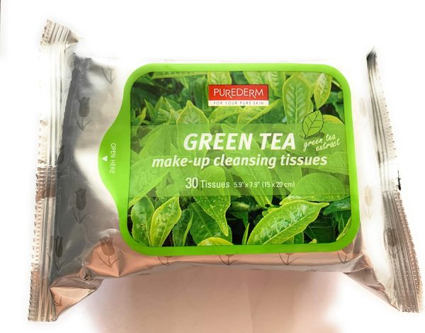 Purederm Natural Make-up Cleansing Tissues 'Green Tea' 30 Tissues - Pack of 1