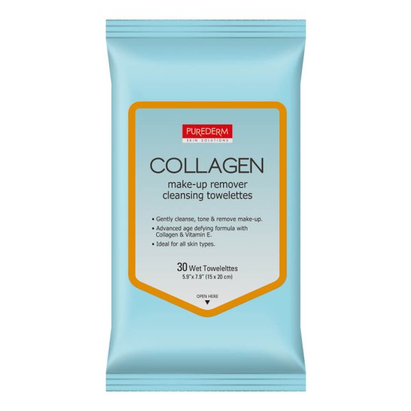 Purederm Collagen Make Up Remover Facial Towelettes